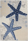 4' X 6' Blue And Gray Indoor Outdoor Area Rug - Homeroots