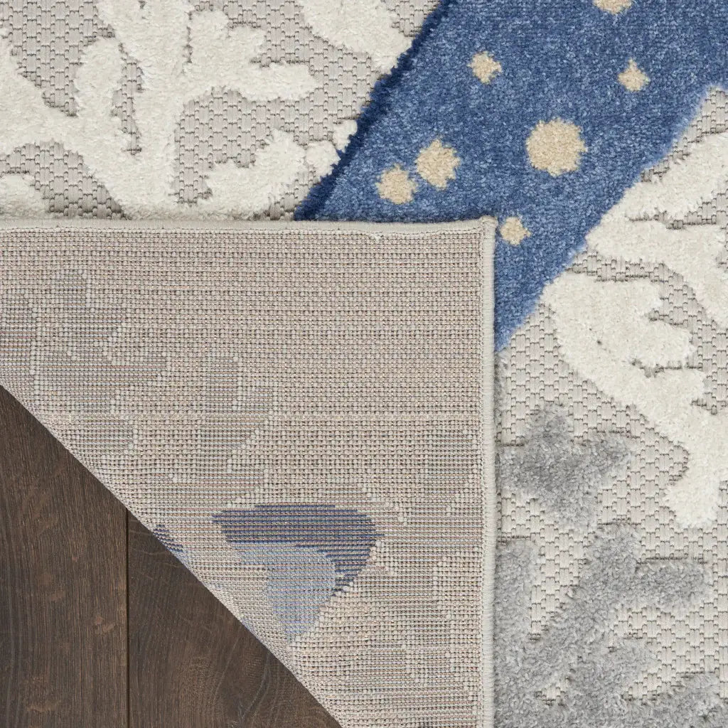 4' X 6' Blue And Gray Indoor Outdoor Area Rug - Homeroots - Flyclothing LLC