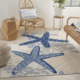 4' X 6' Blue And Gray Indoor Outdoor Area Rug - Homeroots - Flyclothing LLC
