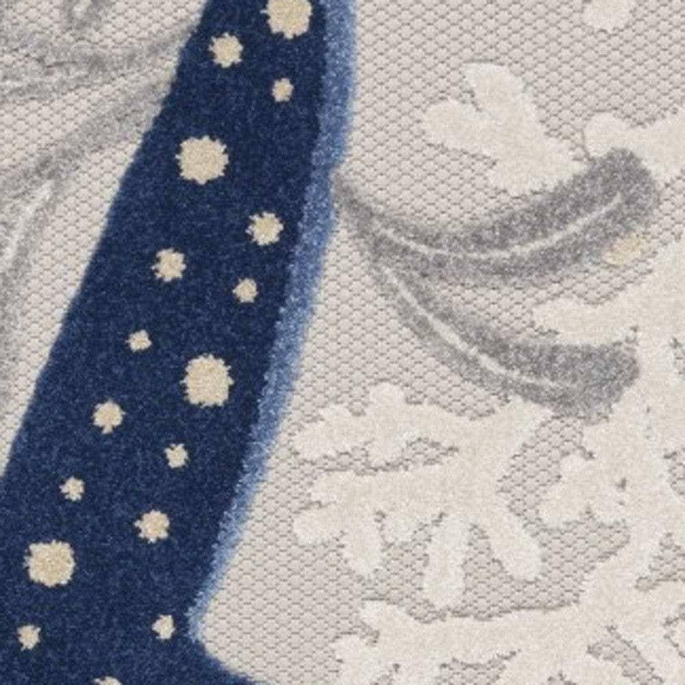 4' X 6' Blue And Gray Indoor Outdoor Area Rug - Homeroots