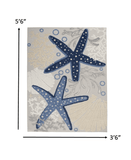 4' X 6' Blue And Gray Indoor Outdoor Area Rug - Homeroots