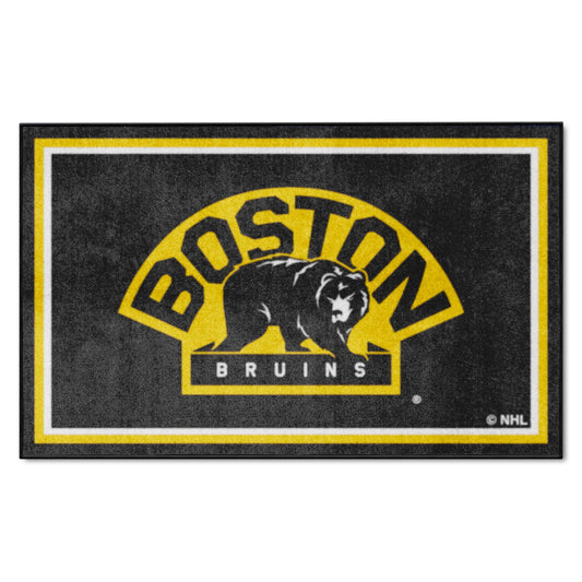 Boston Bruins 4ft. x 6ft. Plush Area Rug - Boston Bruins