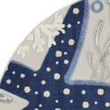 4' Round Blue/Grey Indoor Outdoor Area Rug - Homeroots