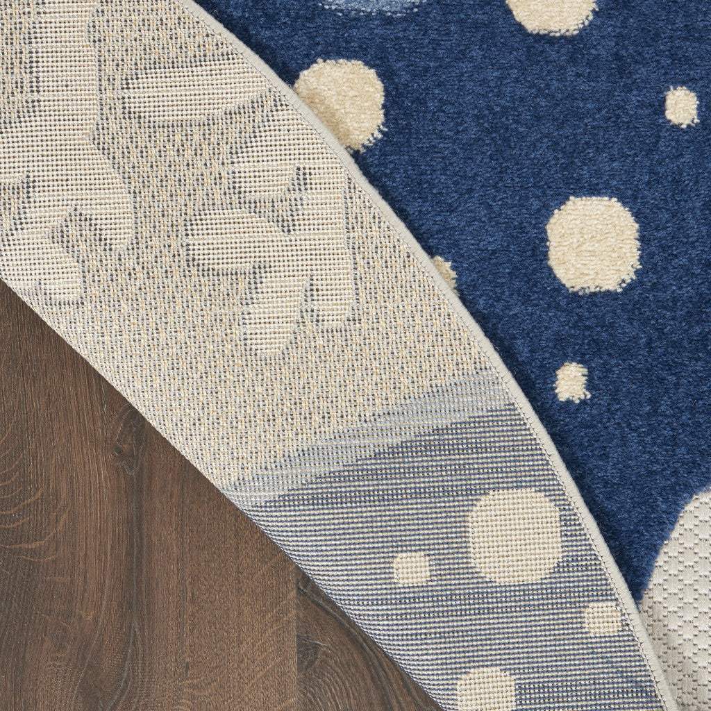 4' Round Blue/Grey Indoor Outdoor Area Rug - Homeroots - Flyclothing LLC