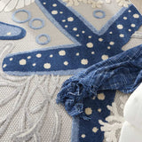 4' Round Blue/Grey Indoor Outdoor Area Rug - Homeroots - Flyclothing LLC