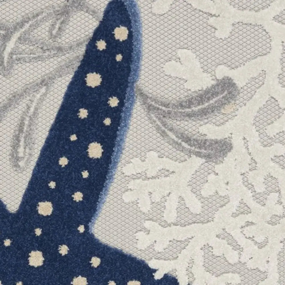 5' X 8' Blue And Gray Indoor Outdoor Area Rug - Homeroots - Flyclothing LLC