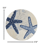 5' Round Blue And Gray Round Indoor Outdoor Area Rug - Homeroots - Flyclothing LLC
