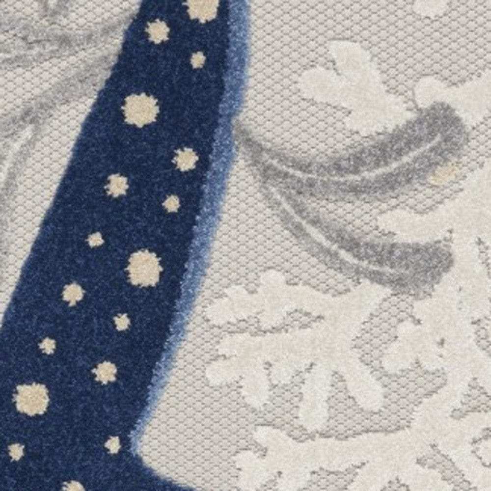 6' X 9' Blue And Gray Indoor Outdoor Area Rug - Homeroots