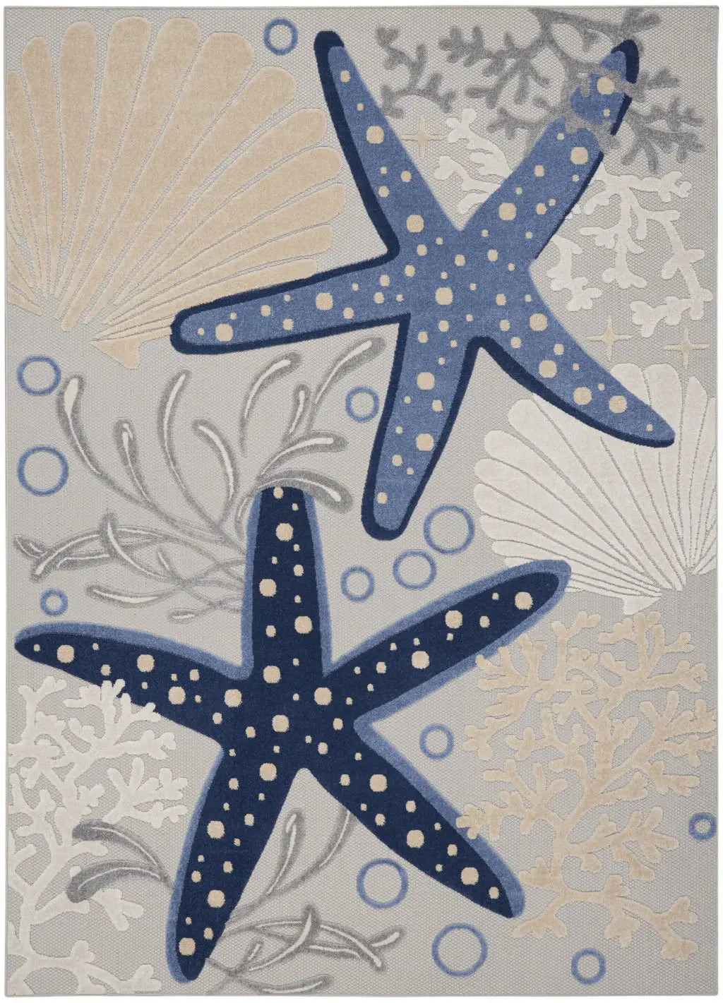 7' X 10' Blue And Gray Indoor Outdoor Area Rug - Homeroots - Flyclothing LLC