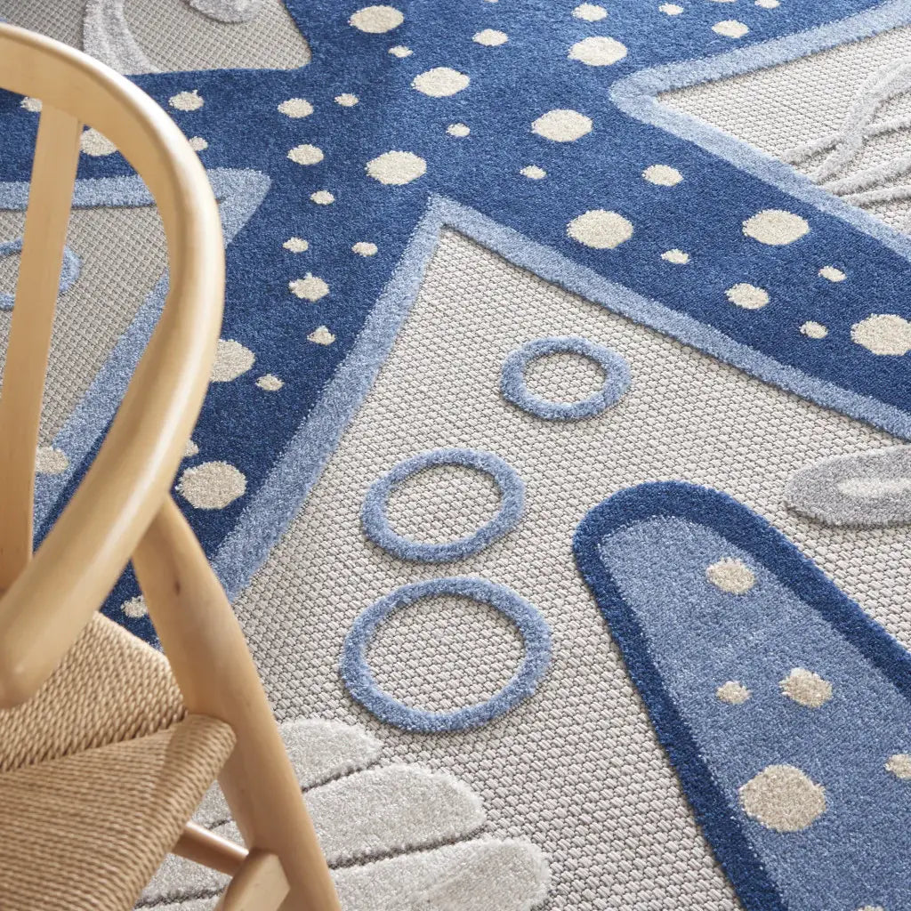 7' X 10' Blue And Gray Indoor Outdoor Area Rug - Homeroots - Flyclothing LLC