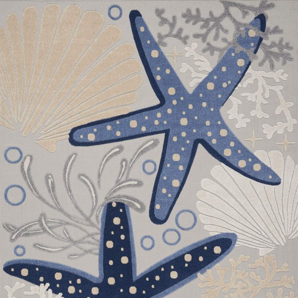 8' X 11' Blue And Gray Indoor Outdoor Area Rug - Homeroots - Flyclothing LLC