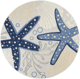 8' Round Blue And Gray Round Indoor Outdoor Area Rug - Homeroots - Flyclothing LLC