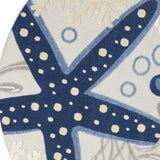 8' Round Blue And Gray Round Indoor Outdoor Area Rug - Homeroots