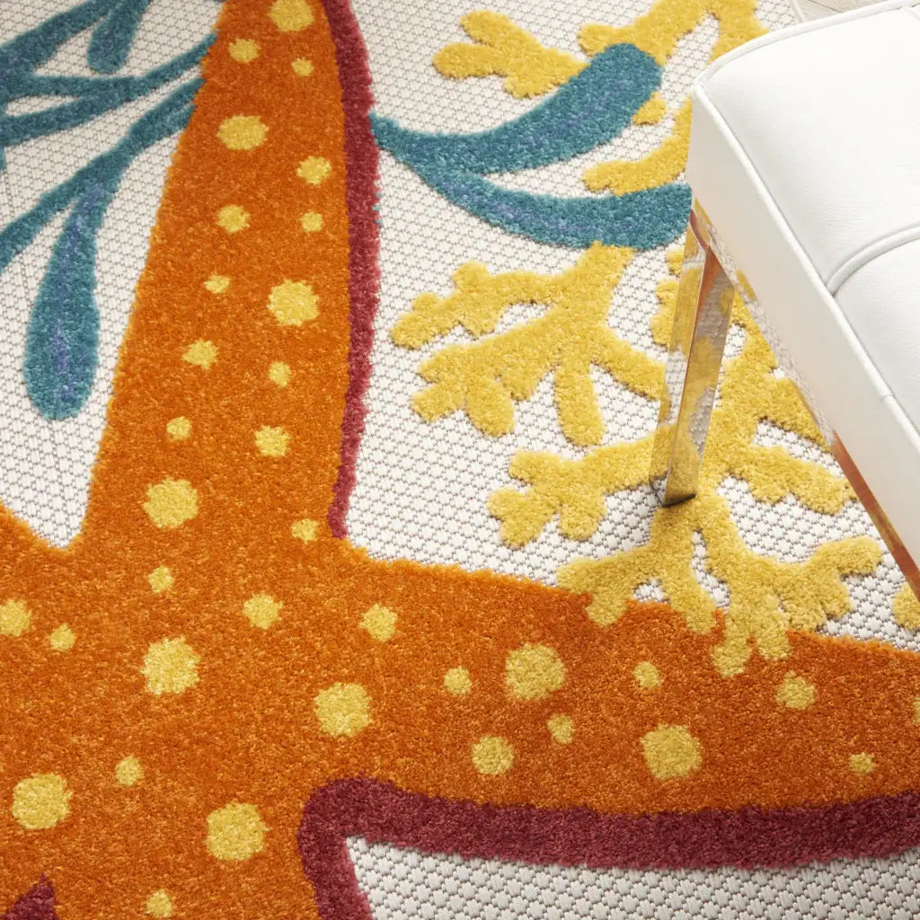 4' X 6' Yellow And Ivory Indoor Outdoor Area Rug - Homeroots - Flyclothing LLC