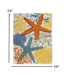4' X 6' Yellow And Ivory Indoor Outdoor Area Rug - Homeroots