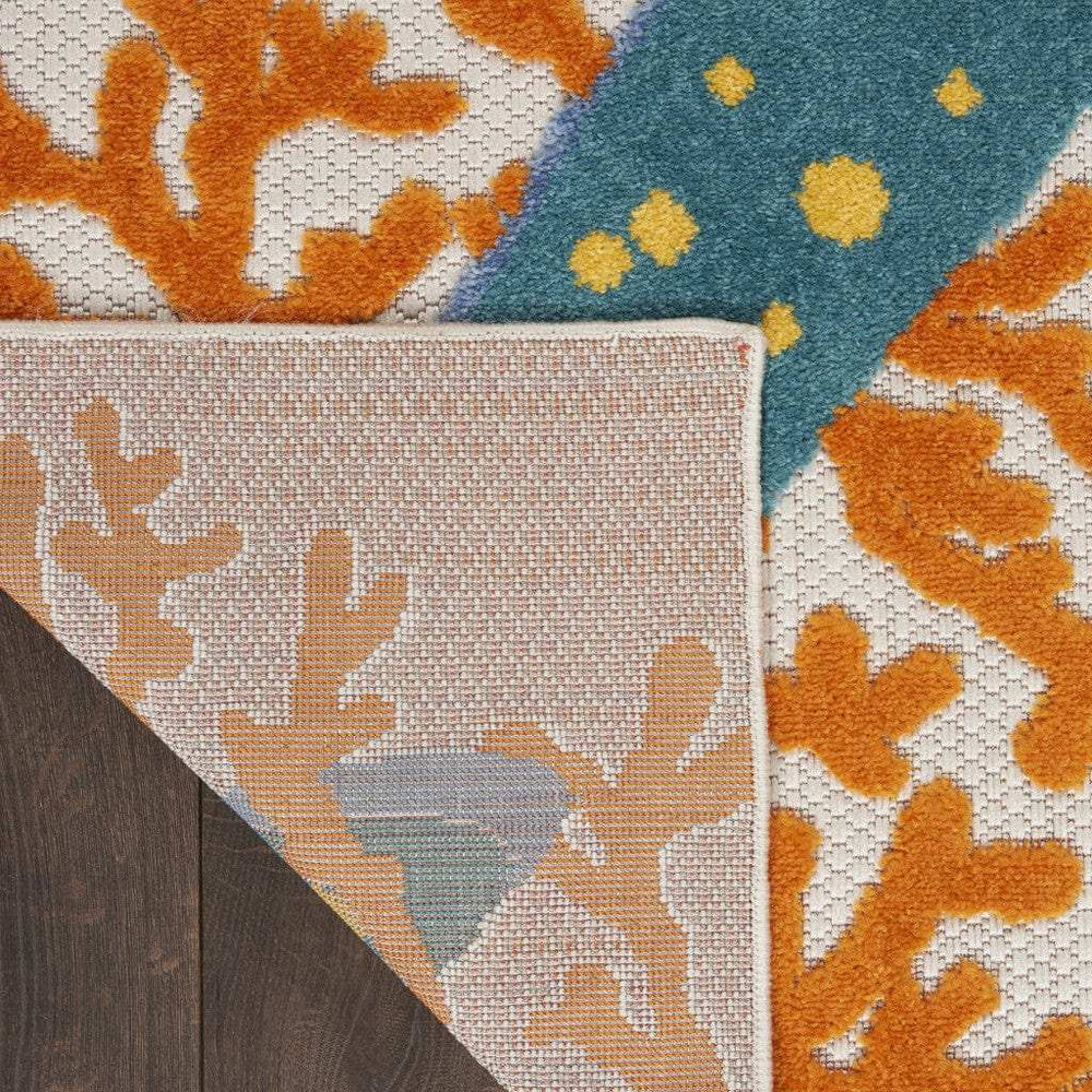 5' X 8' Yellow And Ivory Indoor Outdoor Area Rug - Homeroots - Flyclothing LLC