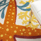 5' X 8' Yellow And Ivory Indoor Outdoor Area Rug - Homeroots - Flyclothing LLC