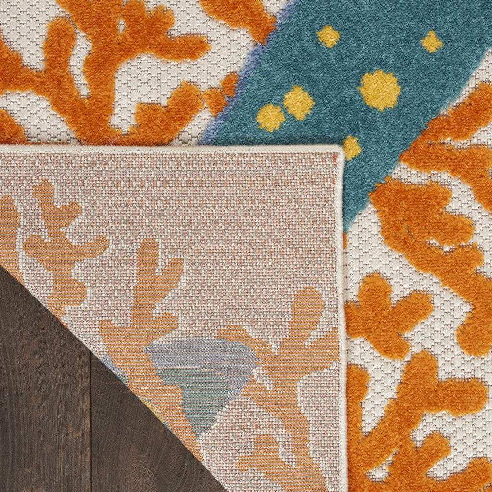 7' X 10' Yellow And Ivory Indoor Outdoor Area Rug - Homeroots - Flyclothing LLC
