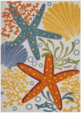 7' X 10' Yellow And Ivory Indoor Outdoor Area Rug - Homeroots