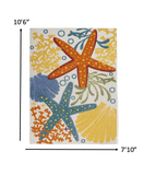 8' X 11' Yellow And Ivory Indoor Outdoor Area Rug - Homeroots
