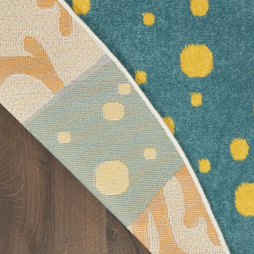 8' Round Yellow And Ivory Round Indoor Outdoor Area Rug - Homeroots - Flyclothing LLC