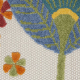 4' X 6' Yellow And Ivory Floral Indoor Outdoor Area Rug - Homeroots
