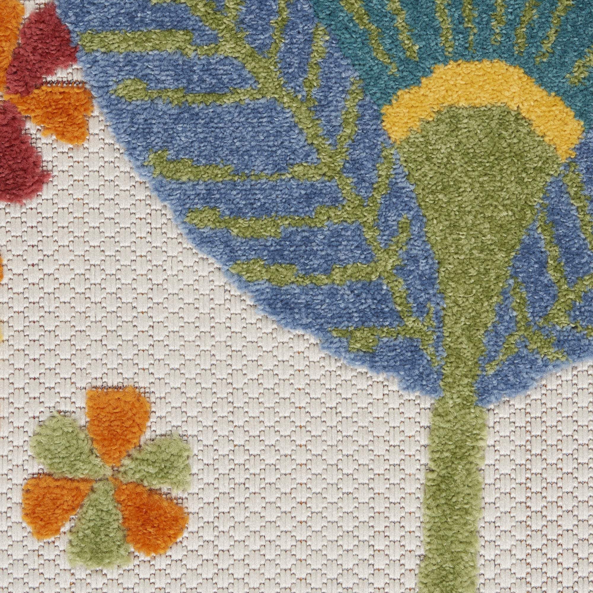 5' X 8' Yellow And Ivory Floral Indoor Outdoor Area Rug - Homeroots - Flyclothing LLC