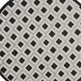4' Round Black And White Round Geometric Indoor Outdoor Area Rug - Homeroots