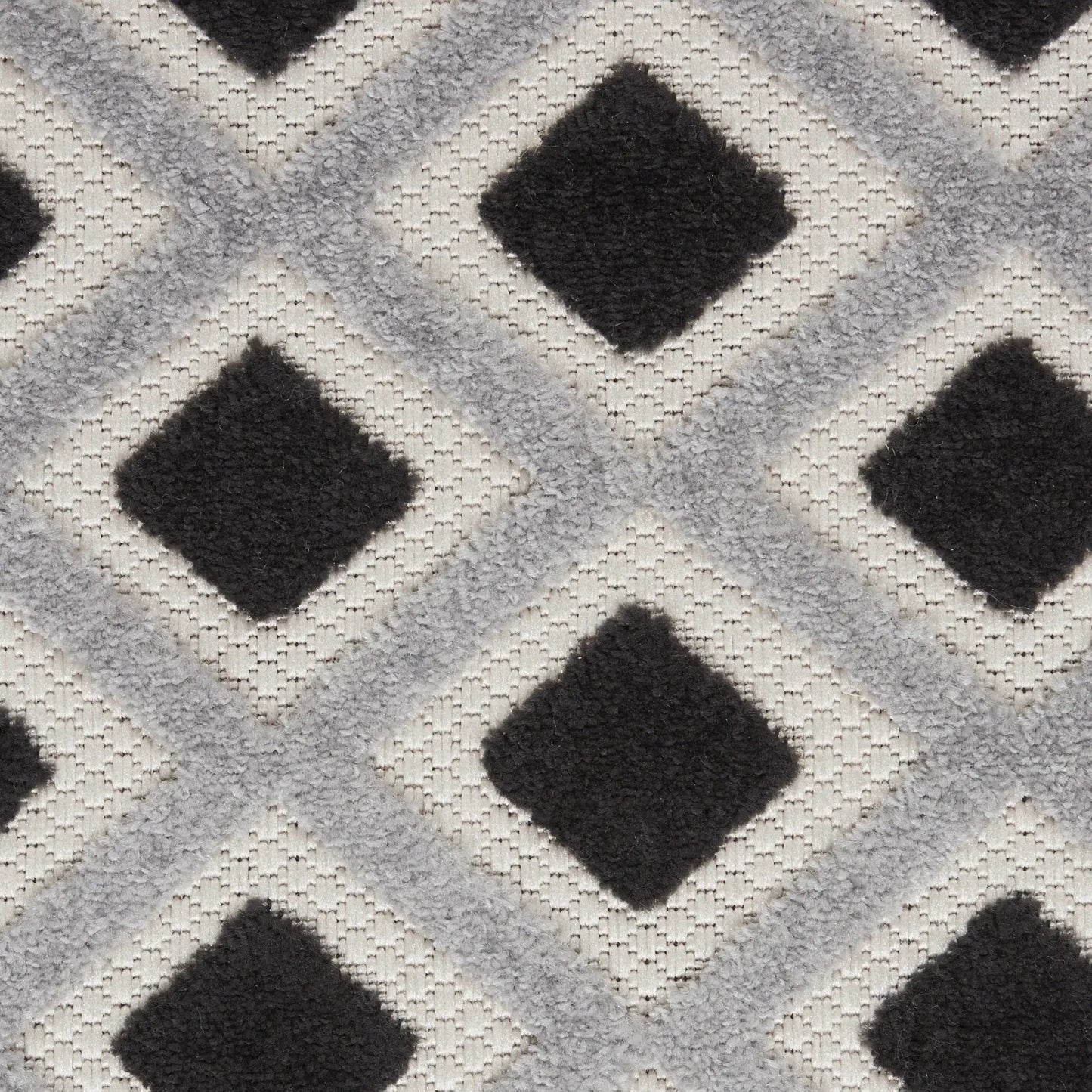 4' Round Black And White Round Geometric Indoor Outdoor Area Rug - Homeroots - Flyclothing LLC