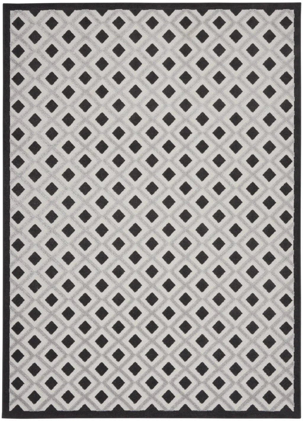 8' X 11' Black And White Geometric Indoor Outdoor Area Rug - Homeroots - Flyclothing LLC