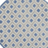 4' Round Blue And Gray Round Geometric Indoor Outdoor Area Rug - Homeroots