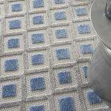 4' Round Blue And Gray Round Geometric Indoor Outdoor Area Rug - Homeroots - Flyclothing LLC