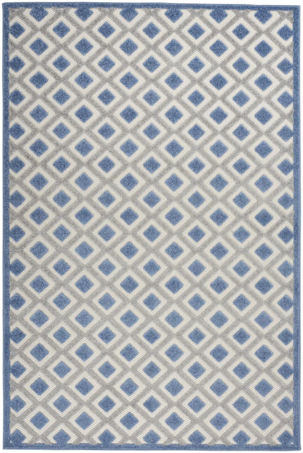 5' X 8' Blue And Gray Geometric Indoor Outdoor Area Rug - Homeroots - Flyclothing LLC