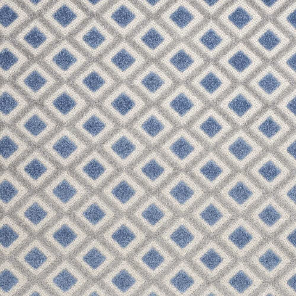 5' X 8' Blue And Gray Geometric Indoor Outdoor Area Rug - Homeroots