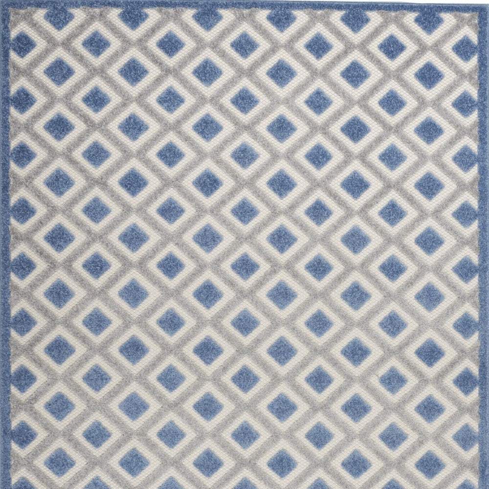 5' X 8' Blue And Gray Geometric Indoor Outdoor Area Rug - Homeroots - Flyclothing LLC
