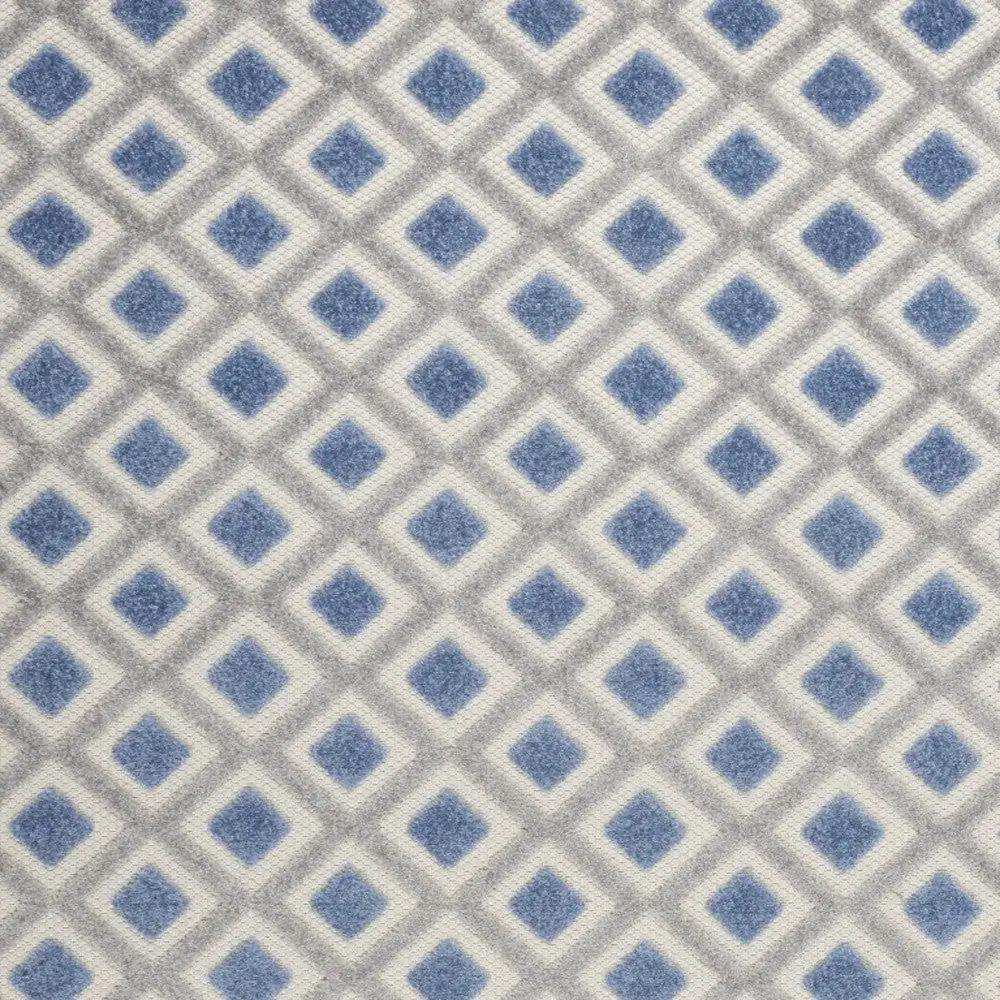 6' X 9' Blue And Gray Geometric Indoor Outdoor Area Rug - Homeroots
