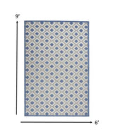 6' X 9' Blue And Gray Geometric Indoor Outdoor Area Rug - Homeroots - Flyclothing LLC