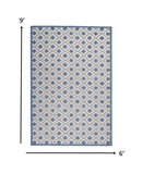 6' X 9' Blue And Gray Geometric Indoor Outdoor Area Rug - Homeroots