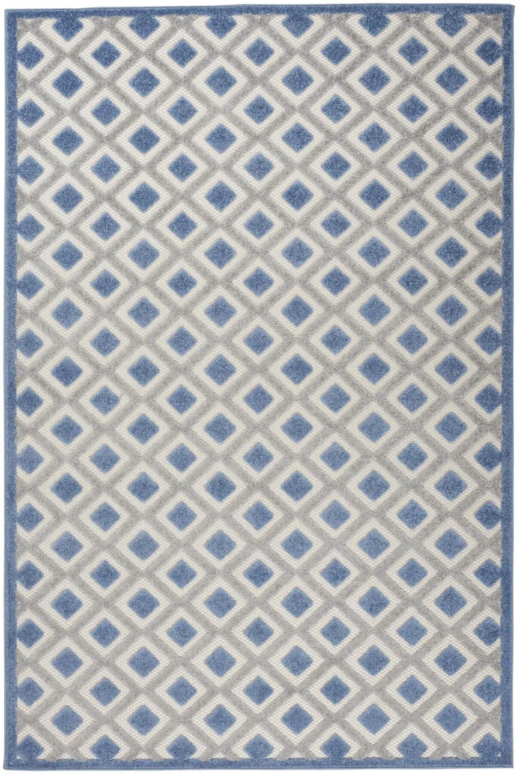 6' X 9' Blue And Gray Geometric Indoor Outdoor Area Rug - Homeroots - Flyclothing LLC