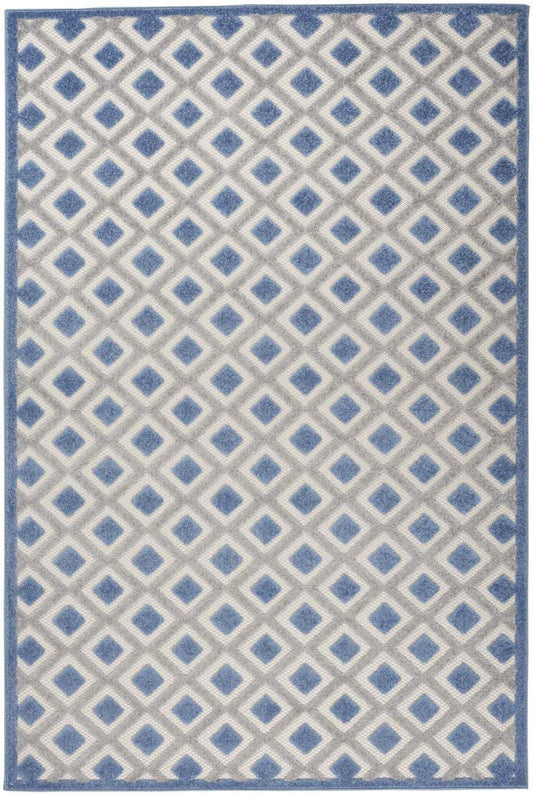 6' X 9' Blue And Gray Geometric Indoor Outdoor Area Rug - Homeroots - Flyclothing LLC