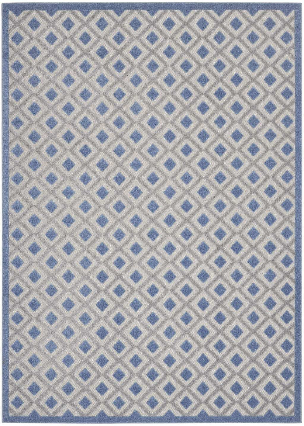 7' X 10' Blue And Gray Geometric Indoor Outdoor Area Rug - Homeroots - Flyclothing LLC