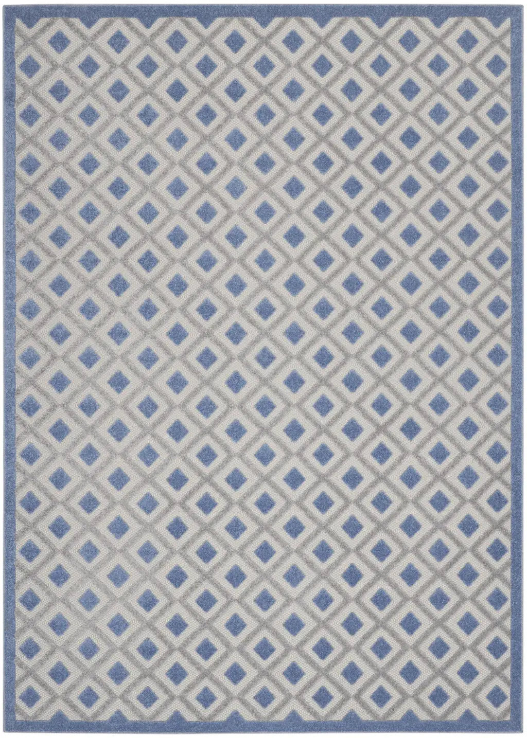 8' X 11' Blue And Gray Geometric Indoor Outdoor Area Rug - Homeroots - Flyclothing LLC