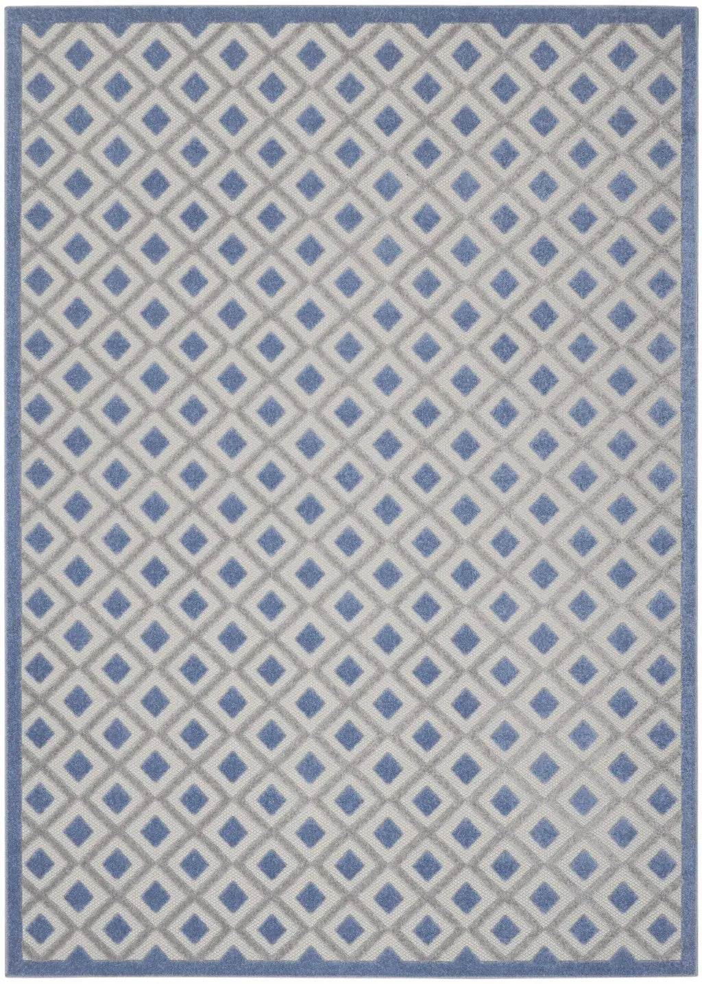 8' X 11' Blue And Gray Geometric Indoor Outdoor Area Rug - Homeroots - Flyclothing LLC