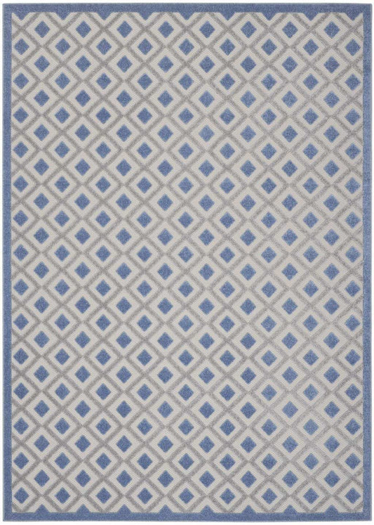 8' X 11' Blue And Gray Geometric Indoor Outdoor Area Rug - Homeroots - Flyclothing LLC