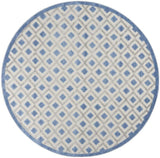 8' Round Blue And Gray Round Geometric Indoor Outdoor Area Rug - Homeroots
