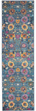 10' Blue And Orange Floral Power Loom Runner Rug - Homeroots - Flyclothing LLC