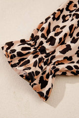 Leopard Print Tie-Neck Blouse - Trendsi - Flyclothing LLC