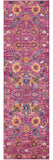 8' Fuchsia Floral Power Loom Runner Rug - Homeroots - Flyclothing LLC