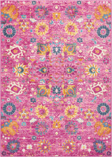 5' X 7' Fuchsia Floral Power Loom Area Rug - Homeroots - Flyclothing LLC