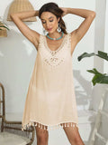 Tassel Scoop Neck Wide Strap Cover-Up - Trendsi - Flyclothing LLC